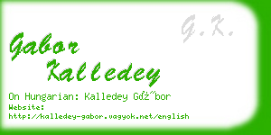 gabor kalledey business card